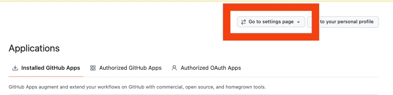 Alternar o contexto das configurações do GitHub