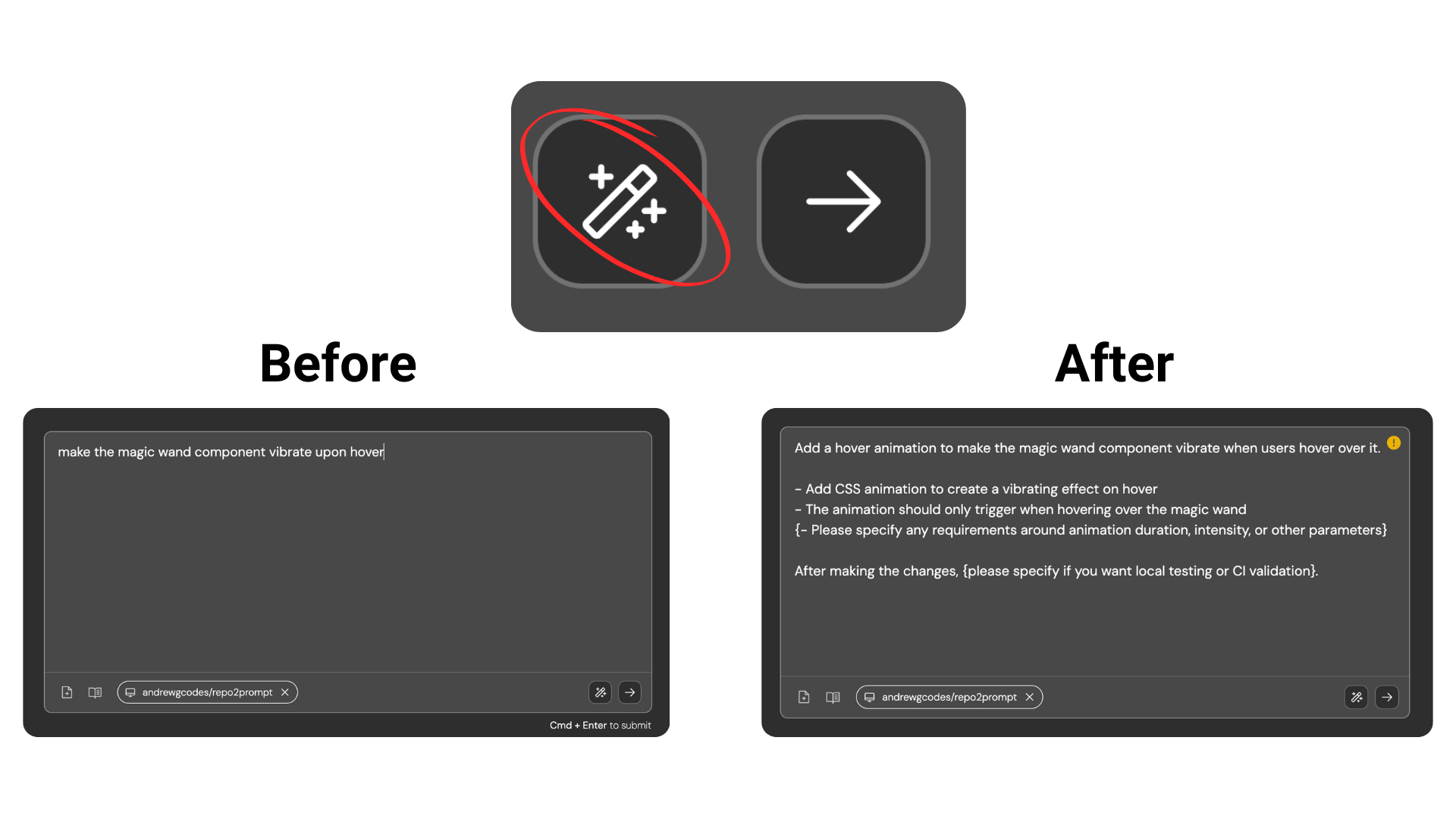 Prompt Improvement Button
