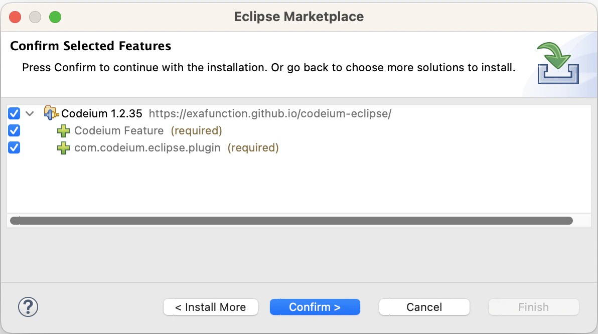 Confirm features