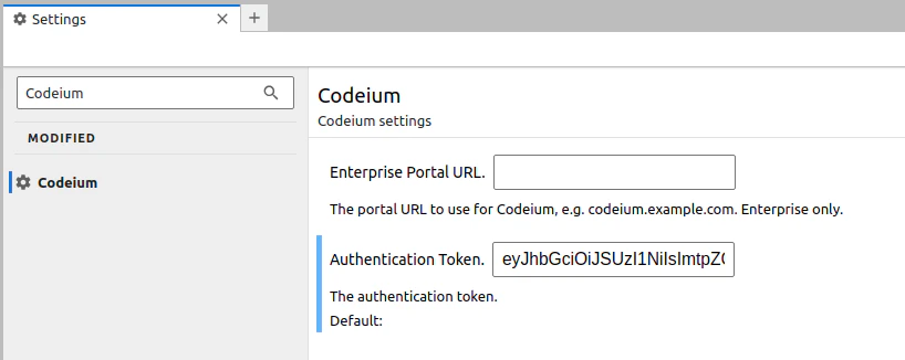 Auth token field