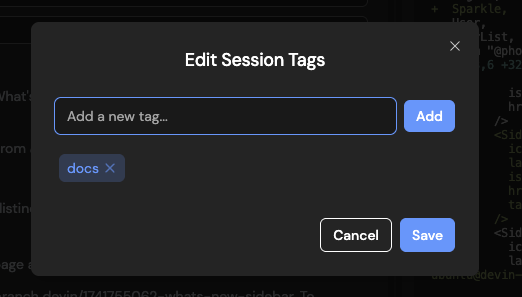 Session Tags Editor