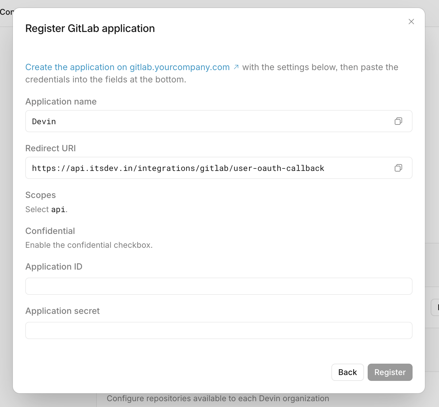Enregistrer une application OAuth