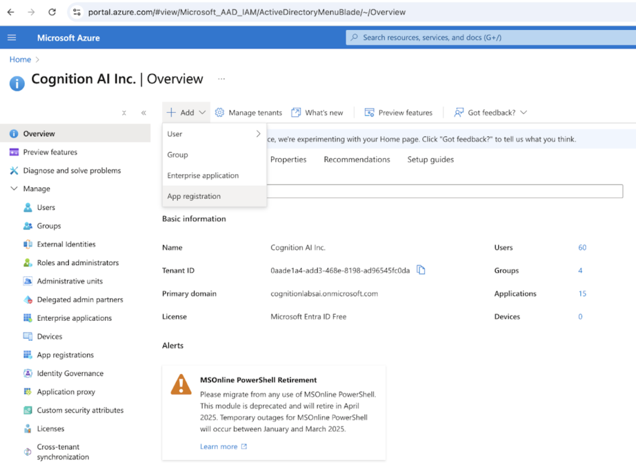 Azure AD Registration