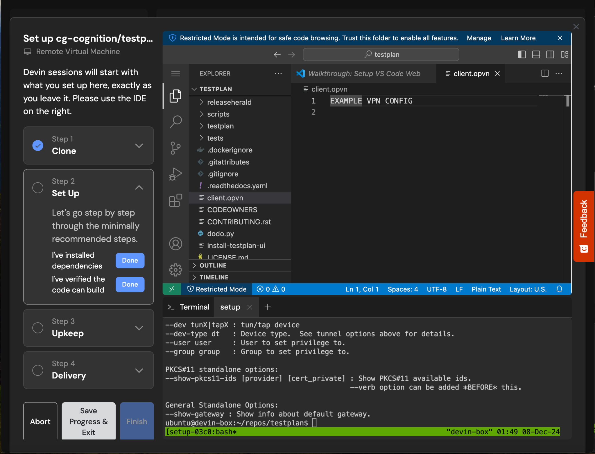 VPN Configuration Interface