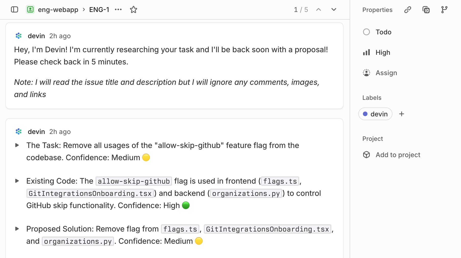 Linear Devin Integration