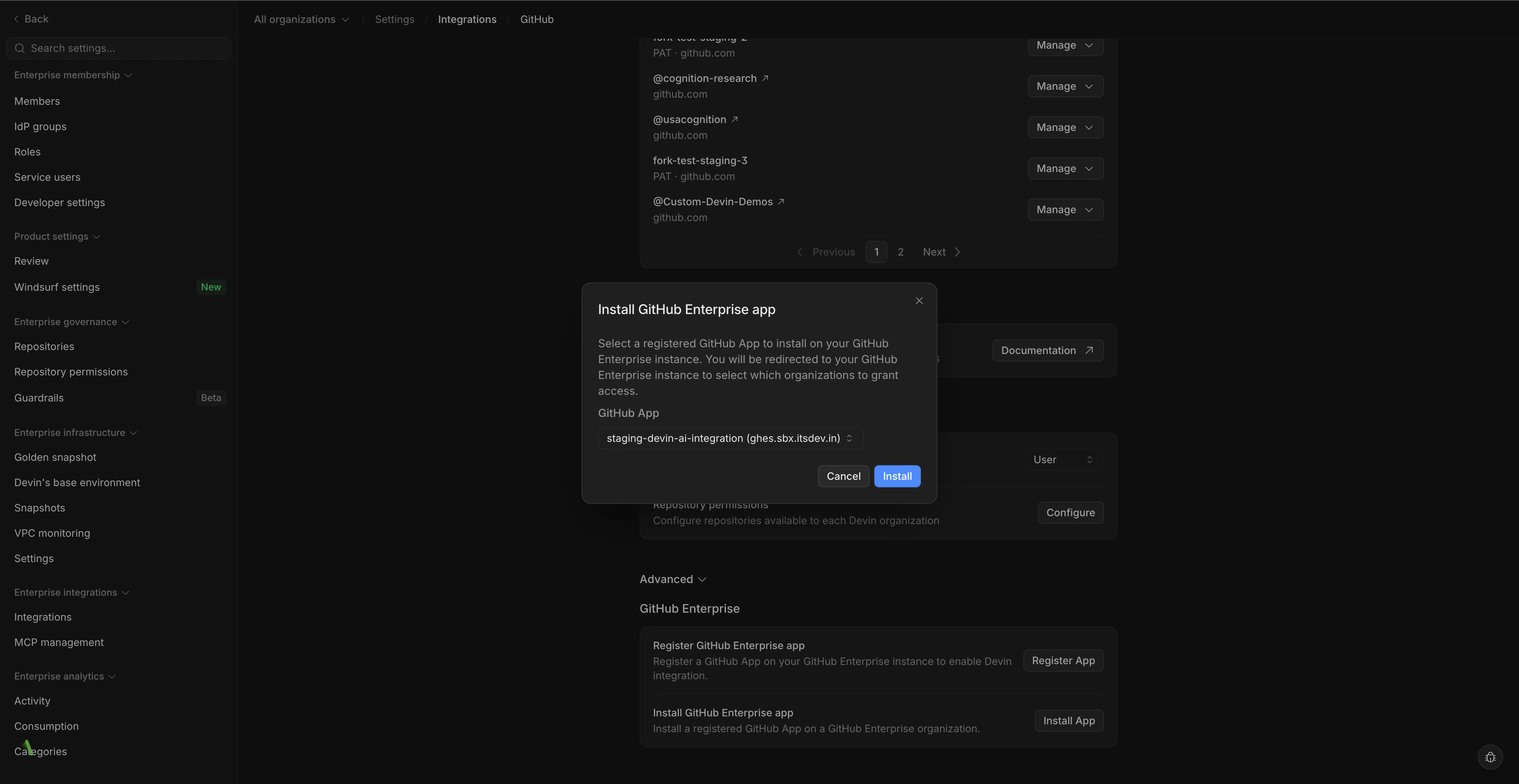 Modal „Install App“