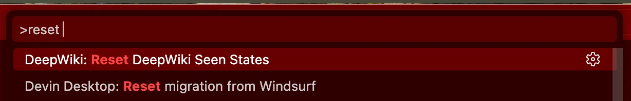 Reset migration from Windsurf command in the command palette