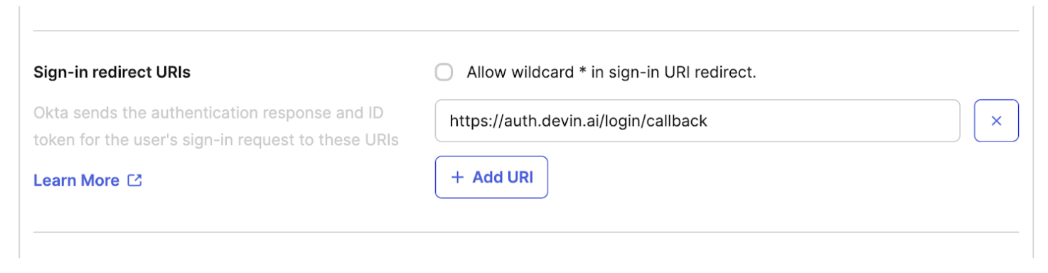 Okta Redirect URIs