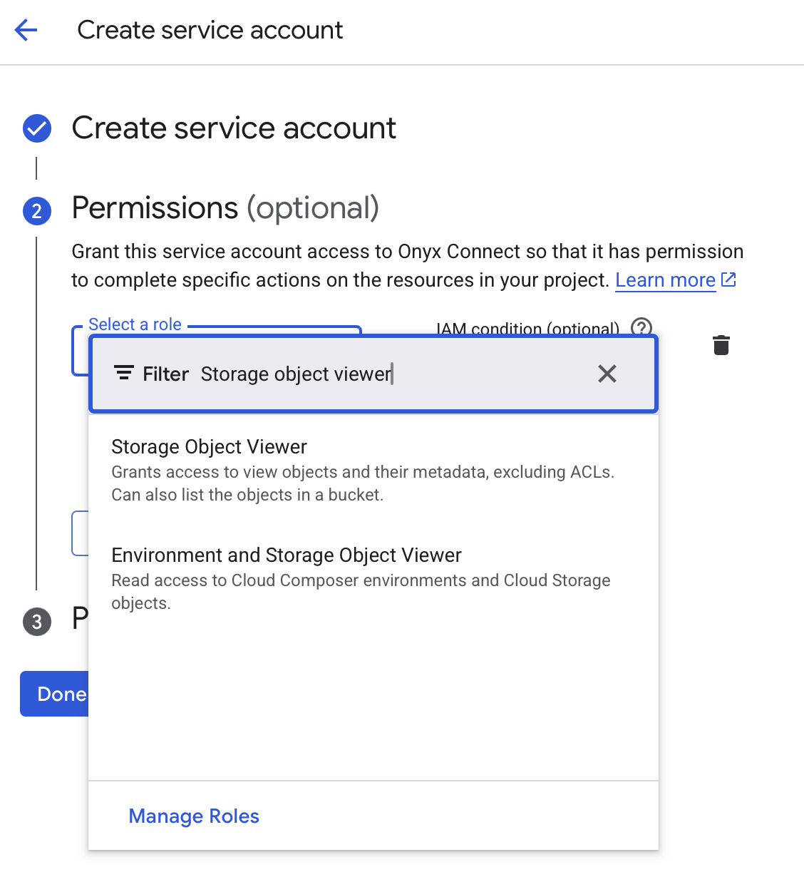Service account permissions