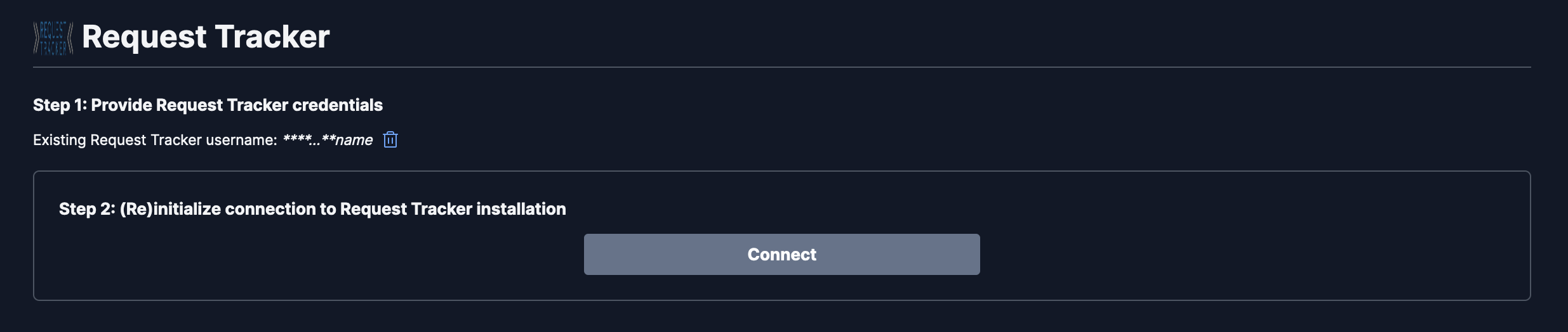 Nexus Request Tracker connector indexing step