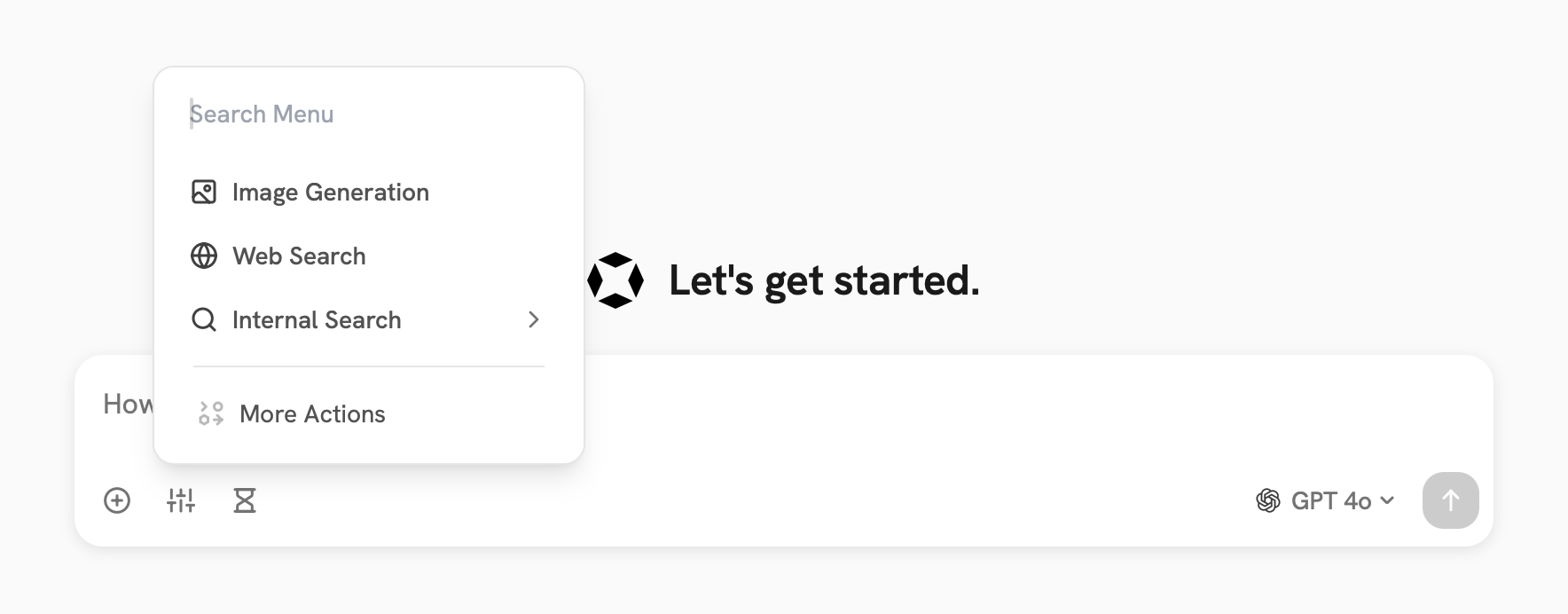Actions in the Chat Input Bar