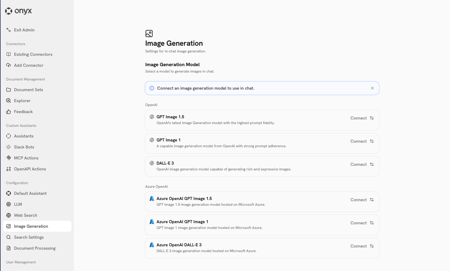 Image Generation Configuration Page