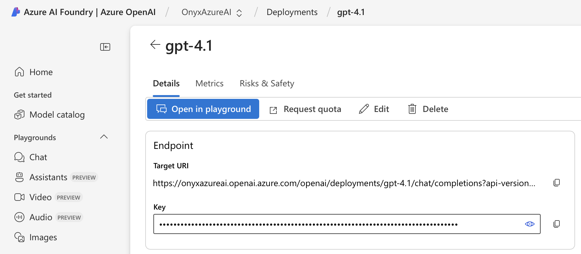 Azure OpenAI Deployed Model Details