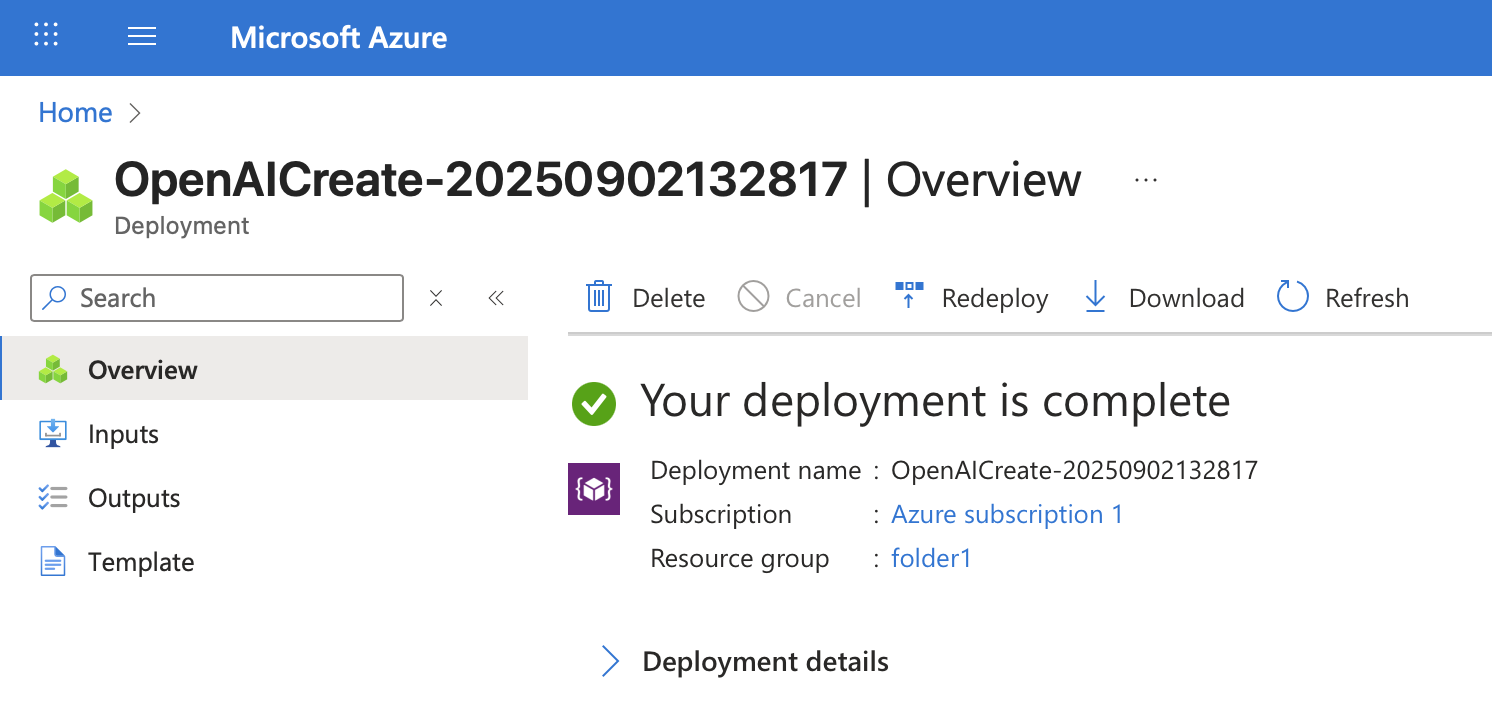 Azure OpenAI Deployment