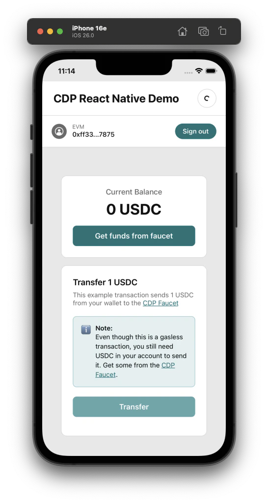 React Native post login screen