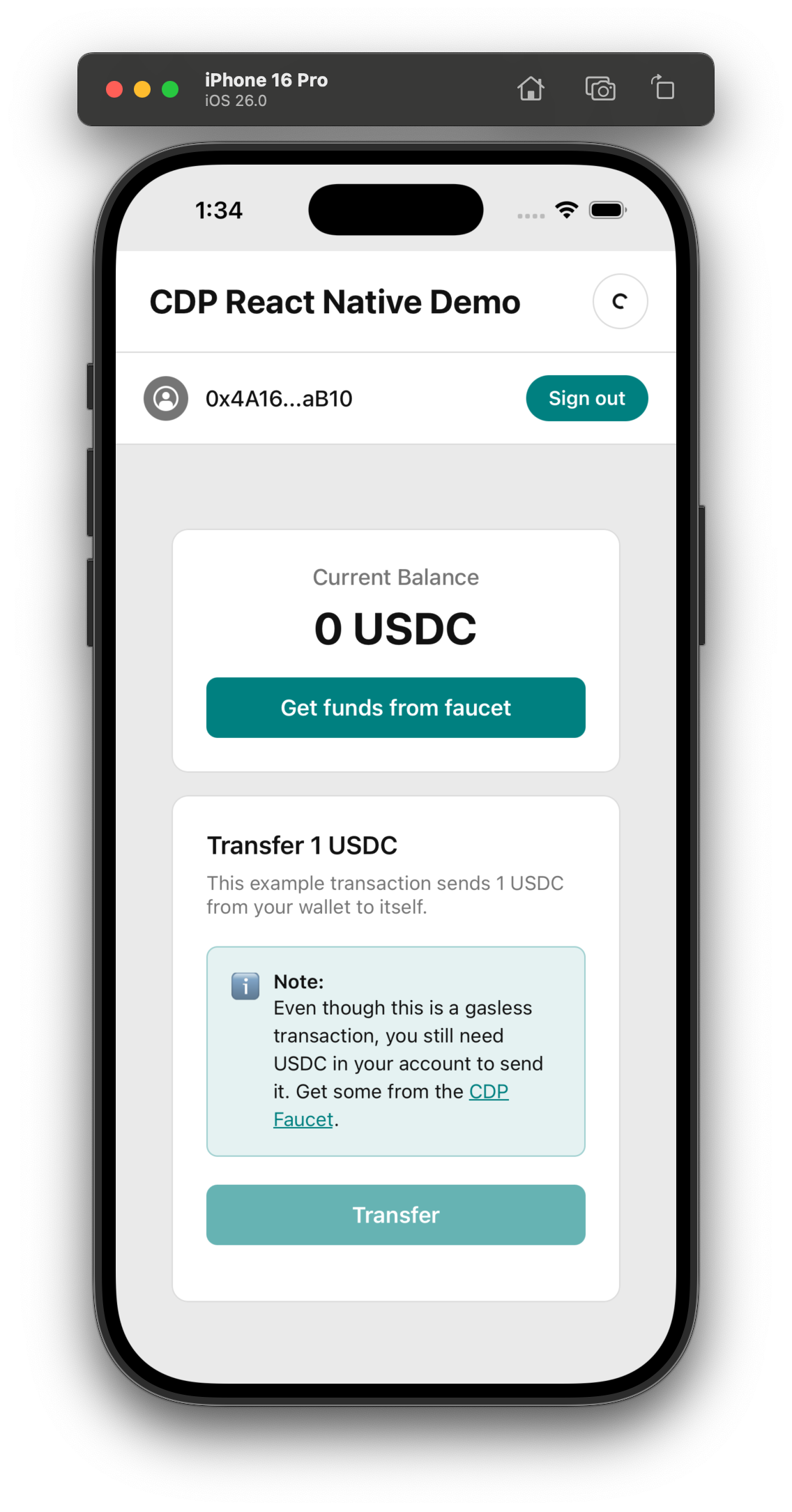 React Native post login screen