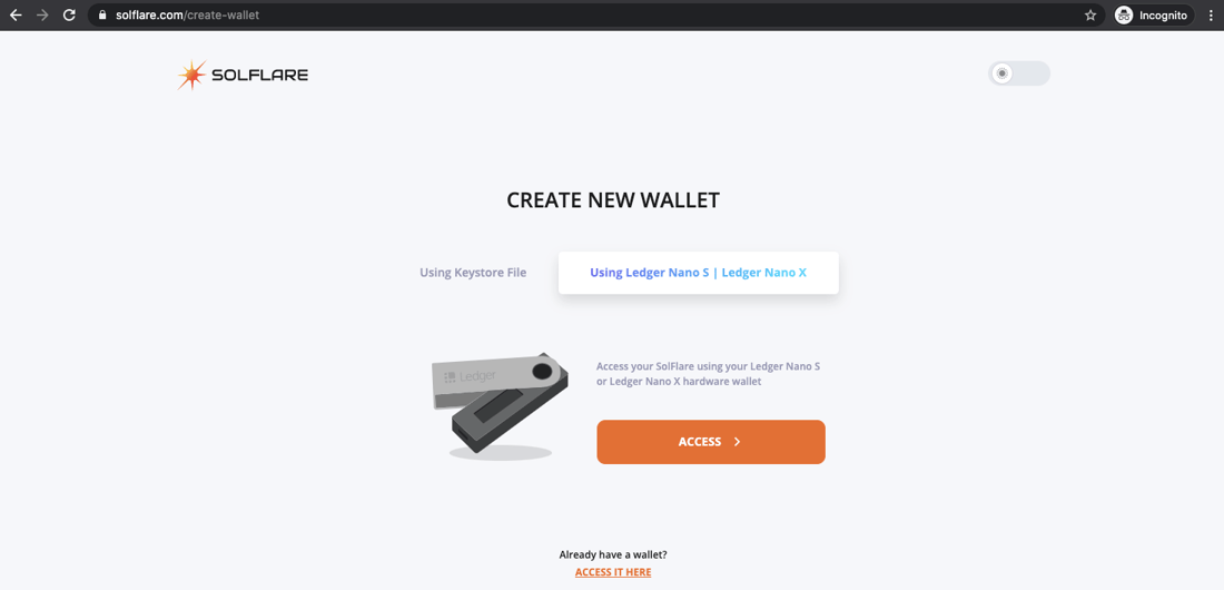 Solflare Log In 1. Set Up and Fund SolFlare Wallet - Coinbase Developer Documentation