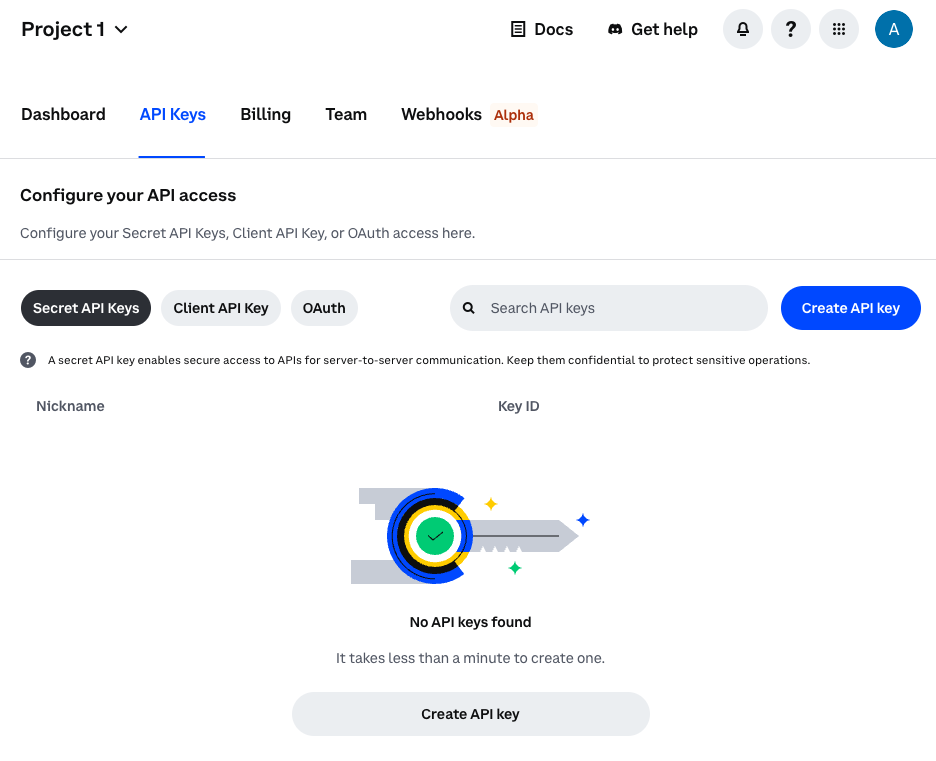 API Key Dashboard