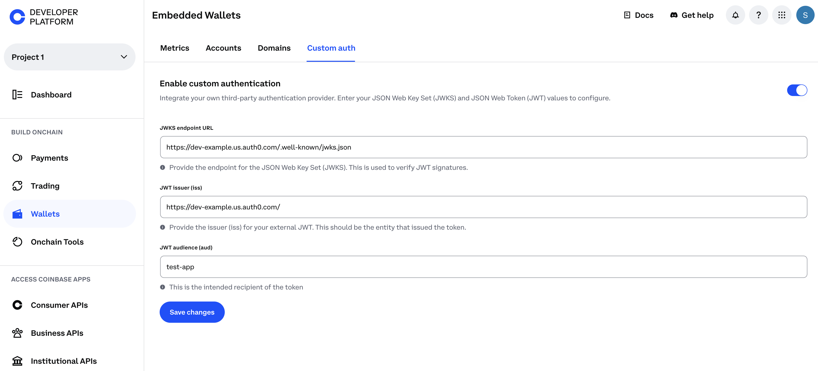 CDP Portal Custom Auth Configuration