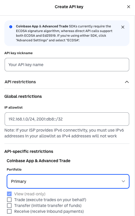 Coinbase Business API Key Authentication - Coinbase Developer Documentation