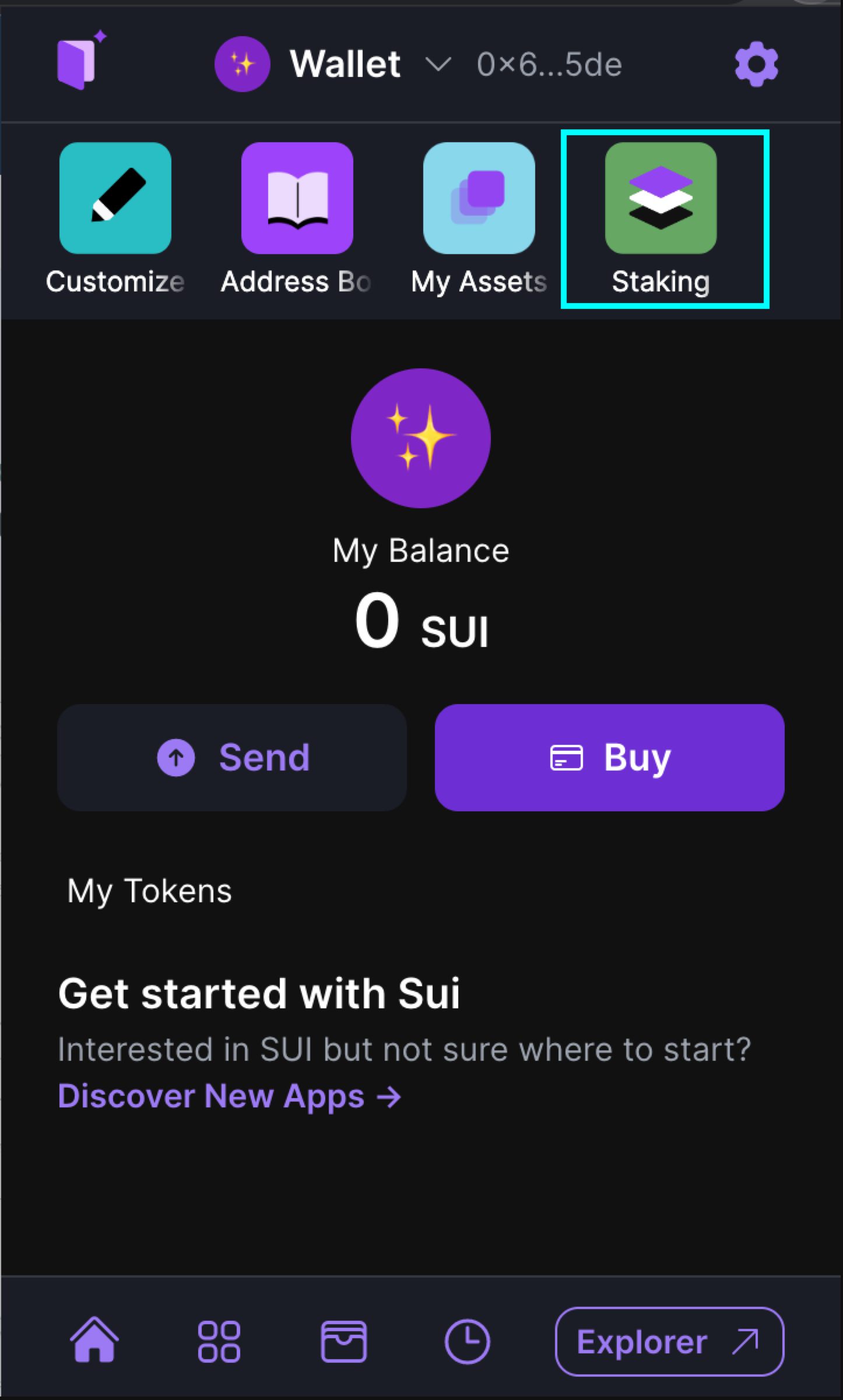 Staking with Ethos Sui Wallet - Coinbase Developer Documentation