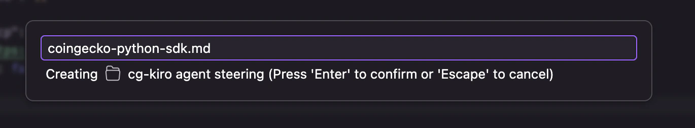 Kiro Steering Name