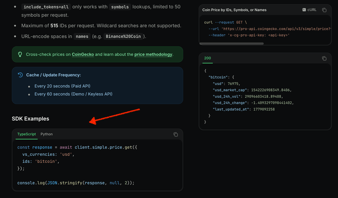 Python SDK - CoinGecko API