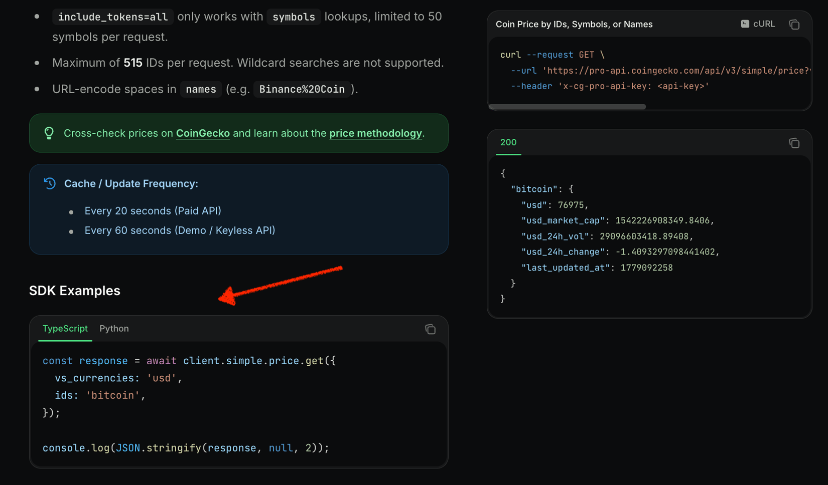 Python SDK - CoinGecko API