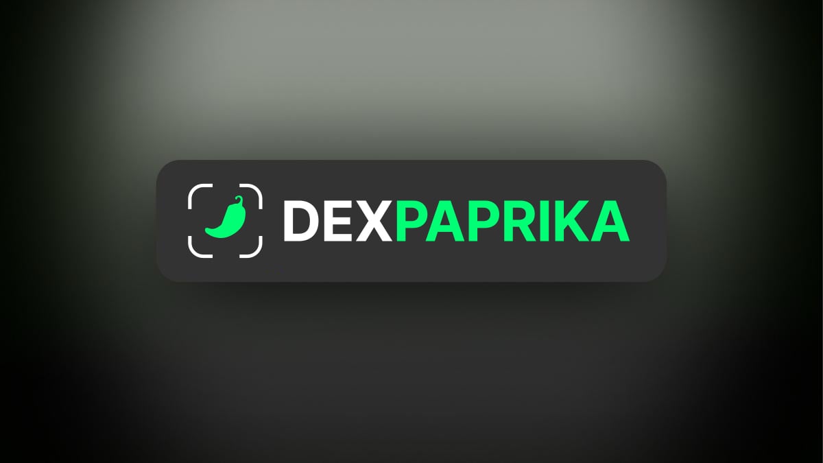 DexPaprika logo: a green chili pepper in scanner brackets next to the DEXPAPRIKA wordmark, DEX in white and PAPRIKA in green, on a dark background
