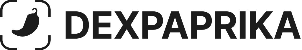 DEXPAPRIKA full logo in solid black, the version for light backgrounds