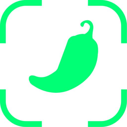 DexPaprika symbol: a green chili pepper inside green scanner brackets