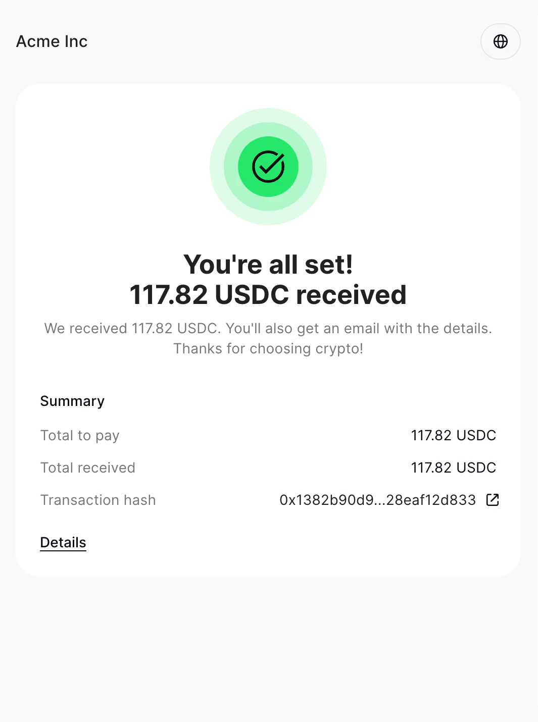 Payment request step 3