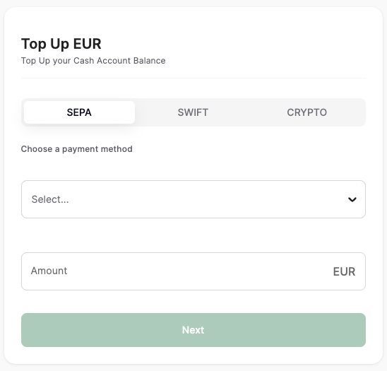 Top Up Sepa Top Up Sepa