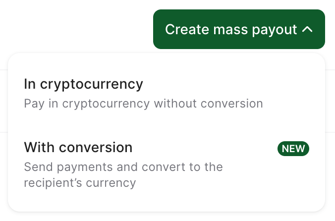 Create Mass Payout