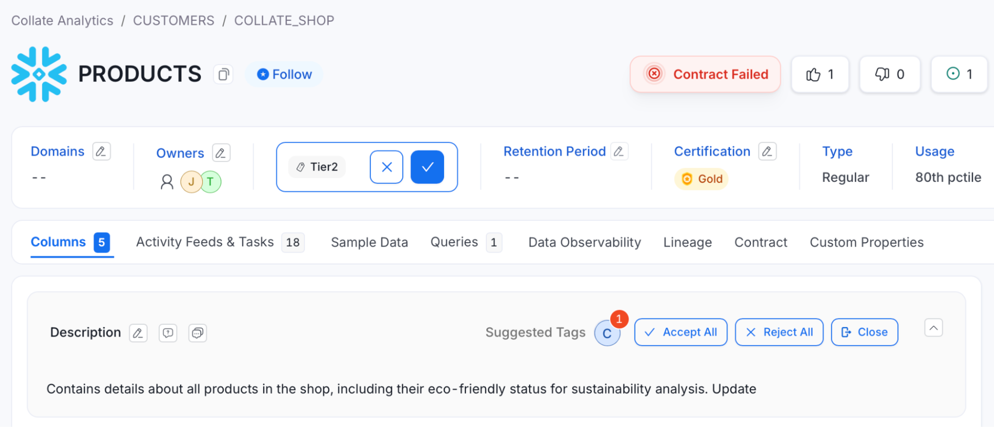 update or suggest tiers