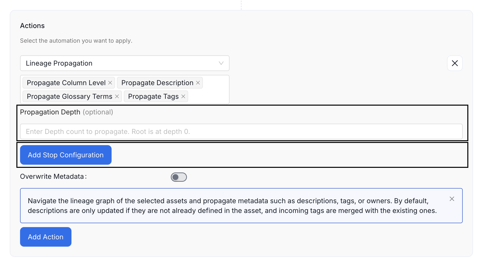 Automation advanced propagation controls
