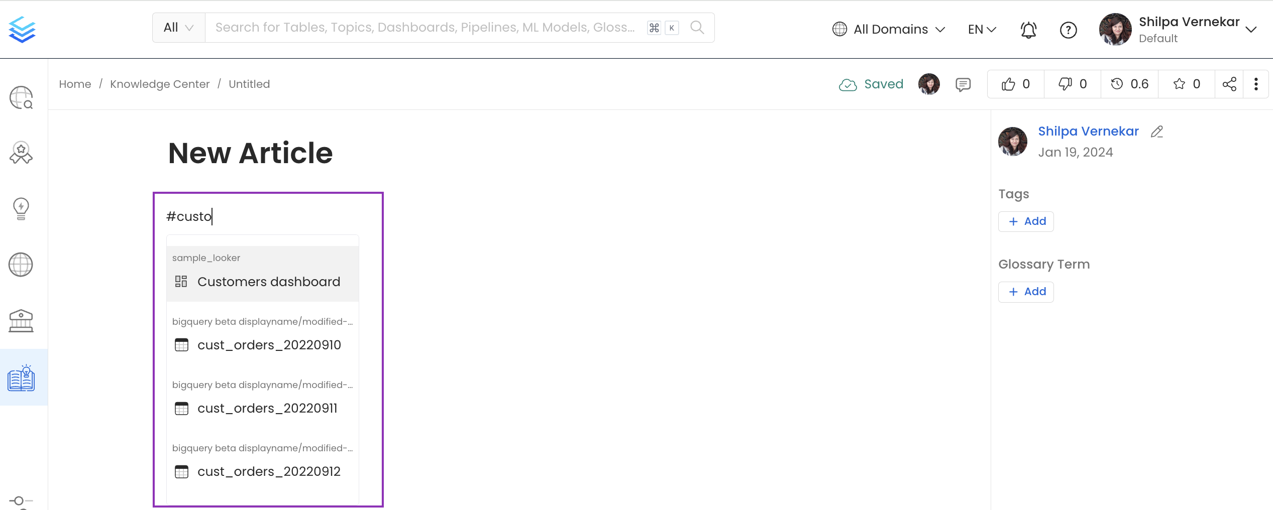 Associate Data Assets