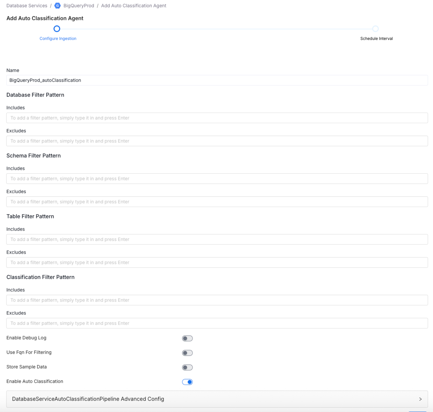 Configure Auto Classification Details