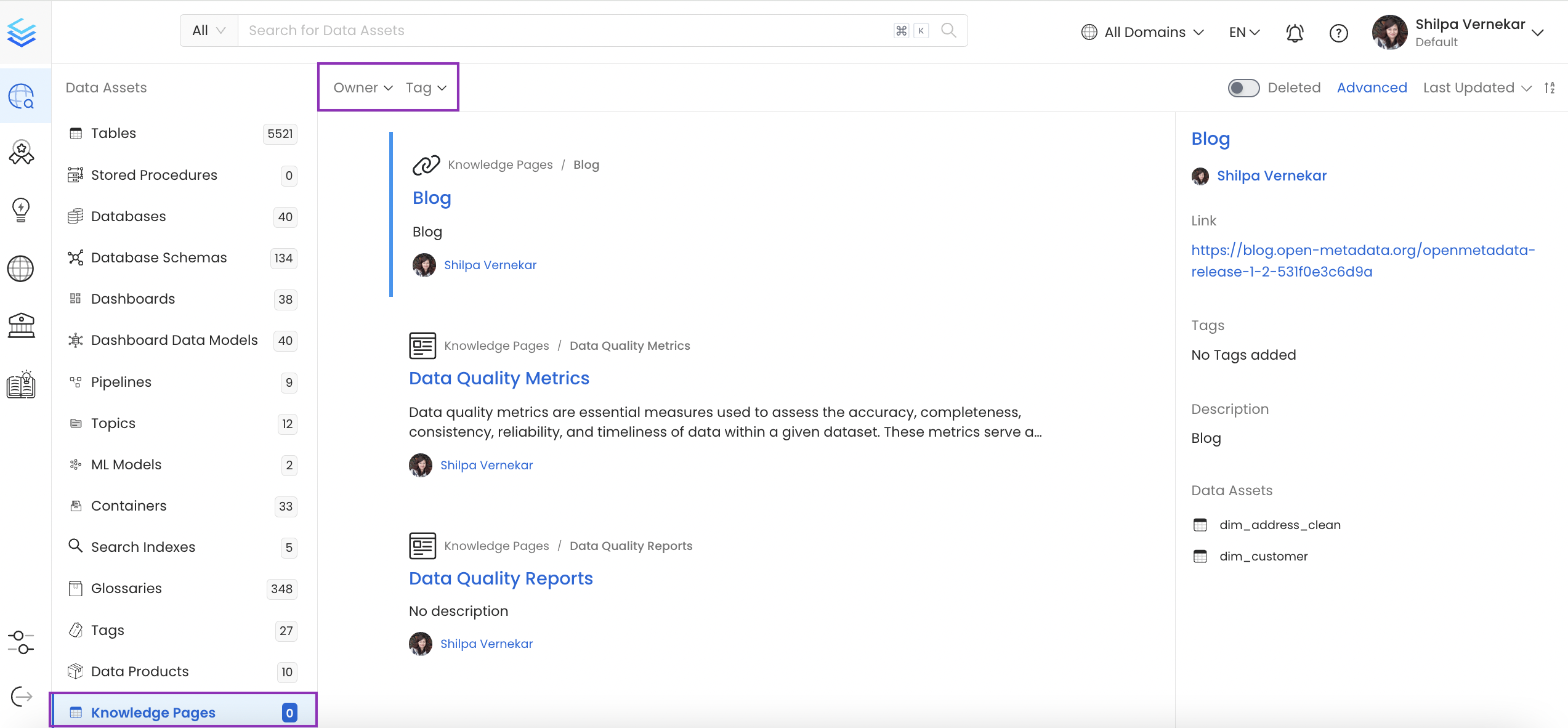 Associated Data Assets
