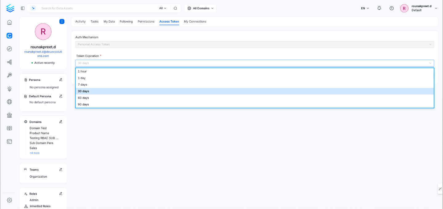 Set token expiration
