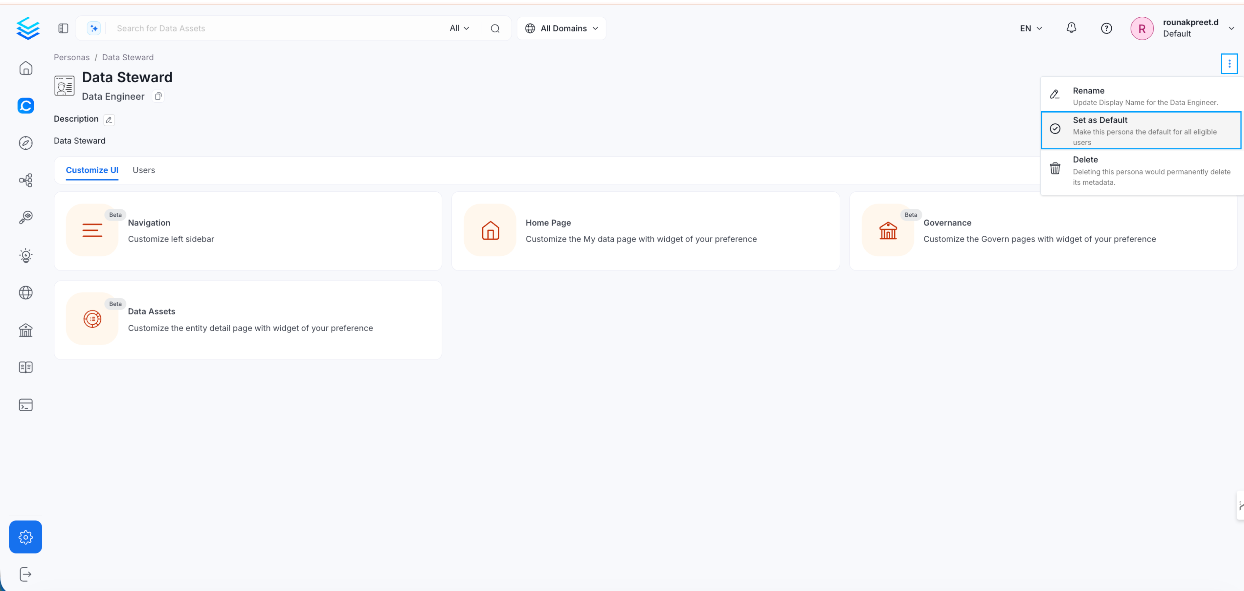 Set as Default Persona