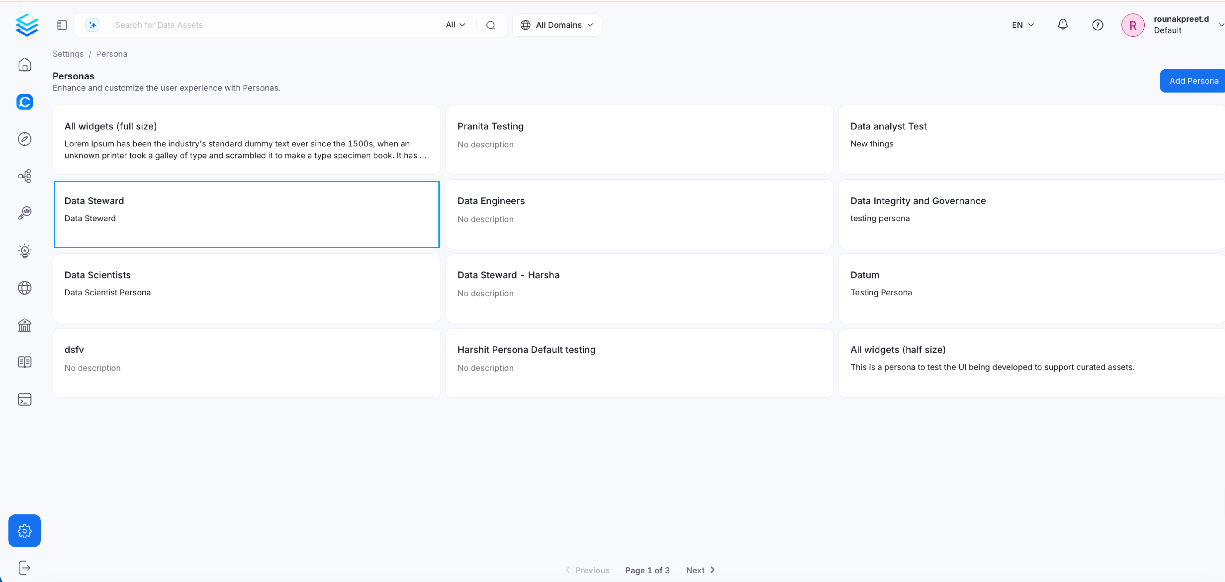 Select Data Steward Role