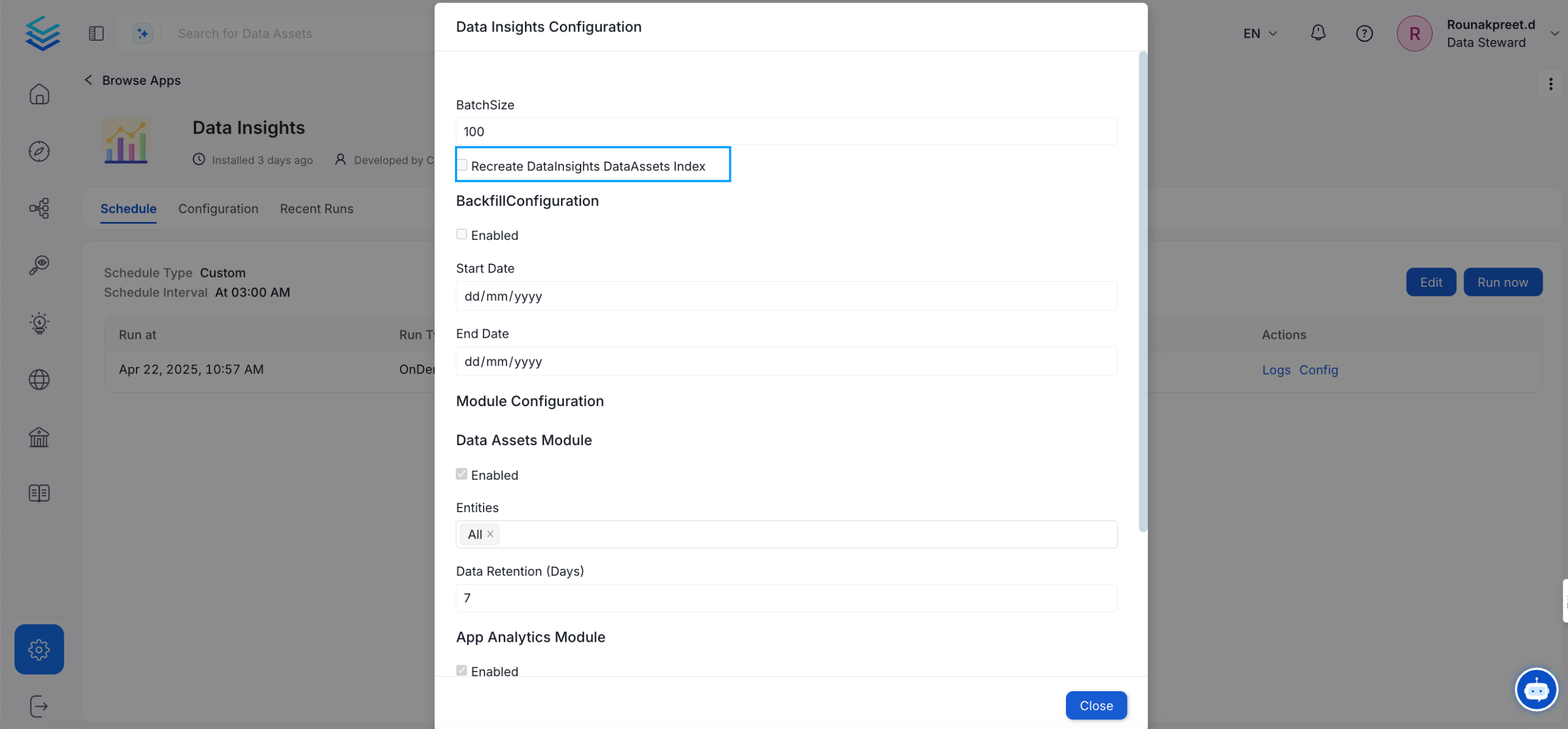 Backfill Configuration