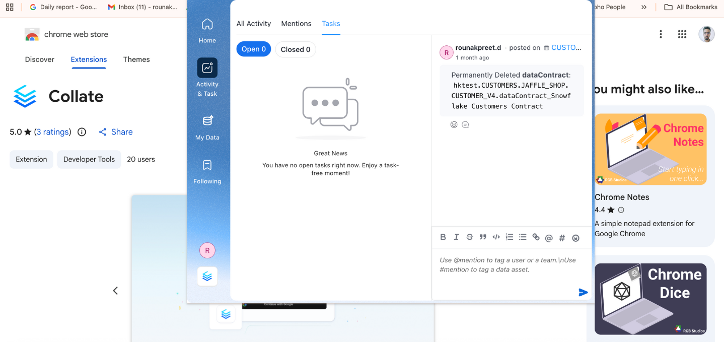 List of Assigned Tasks