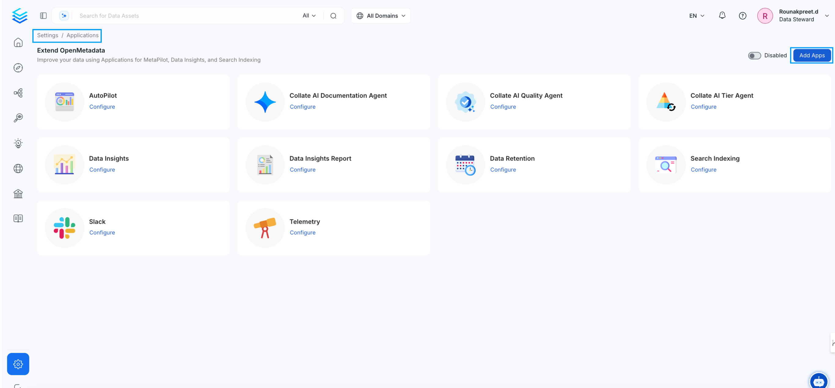Navigate to Applications