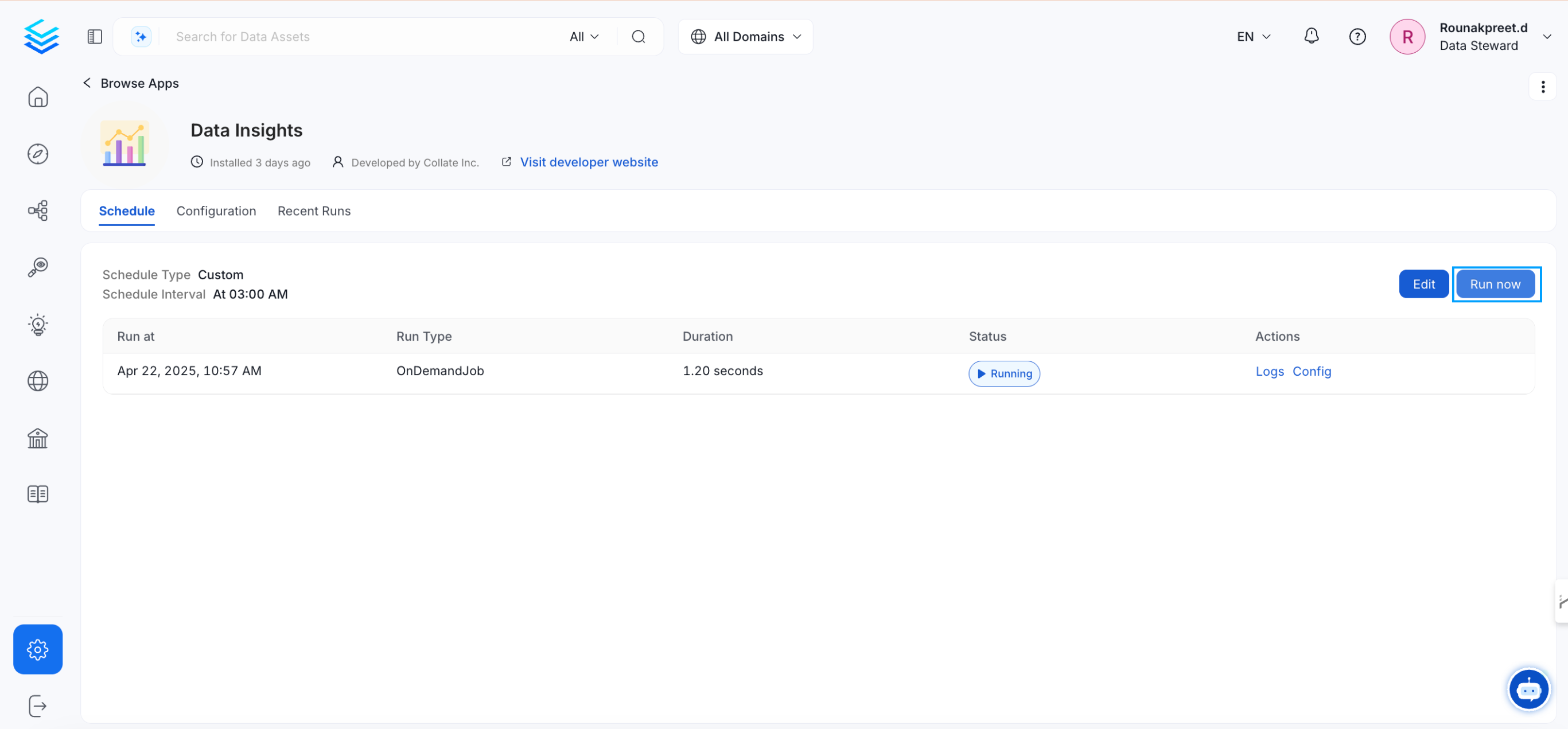Data Insights workflow