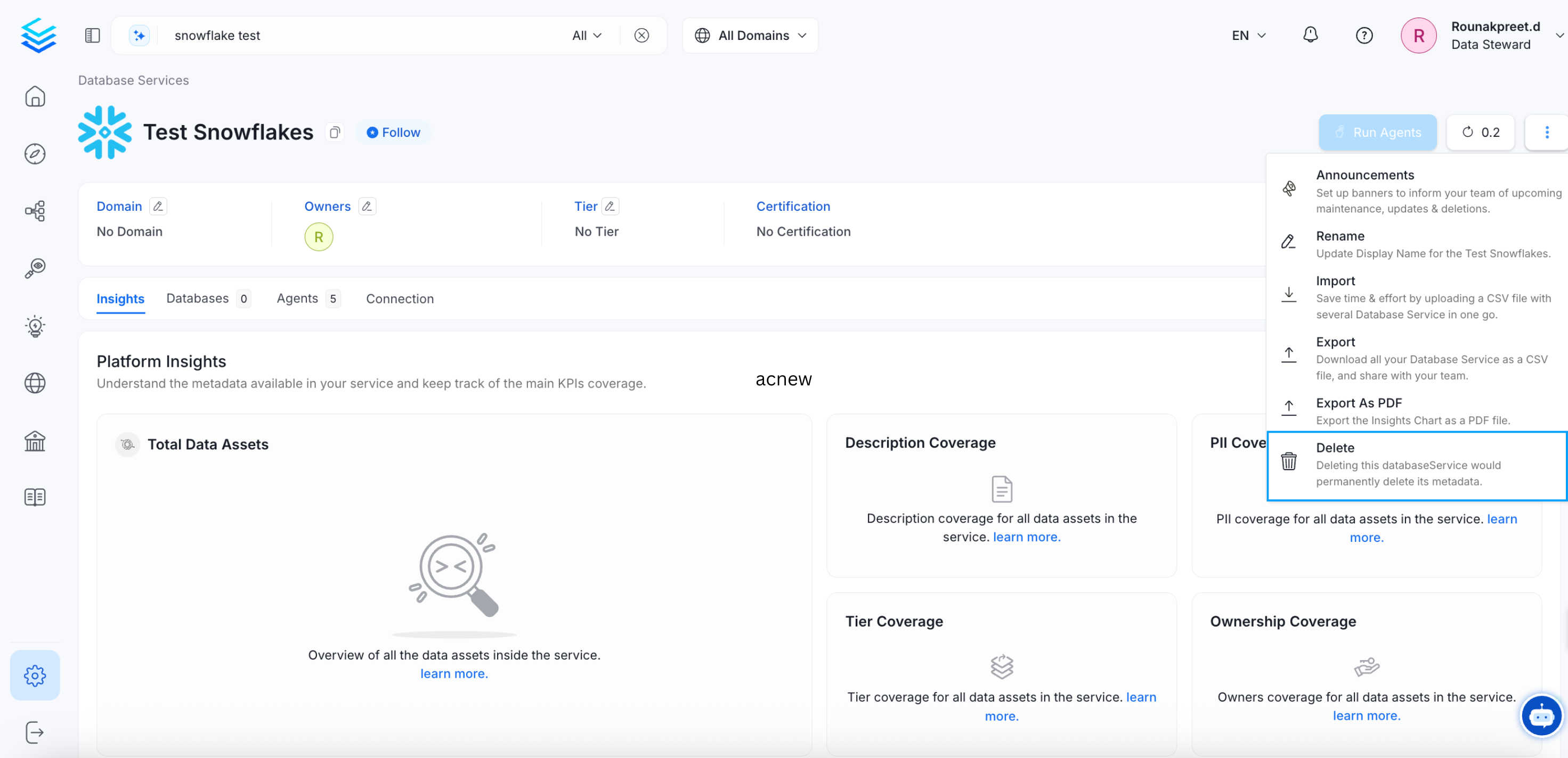 Delete a Service Connection