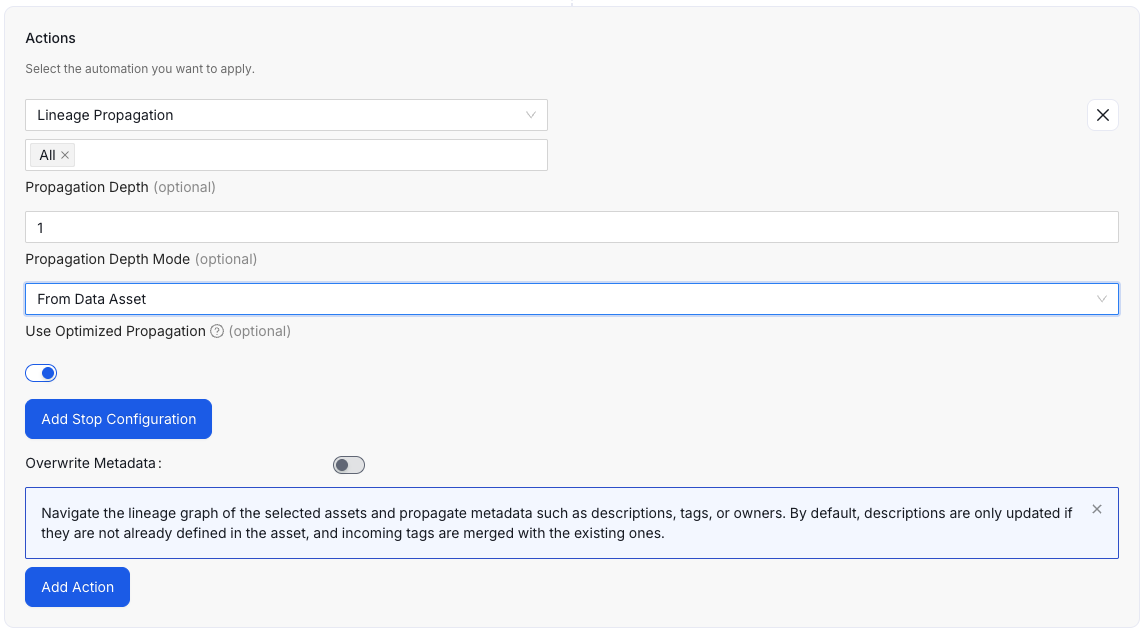 Propagation Depth Data Asset Mode