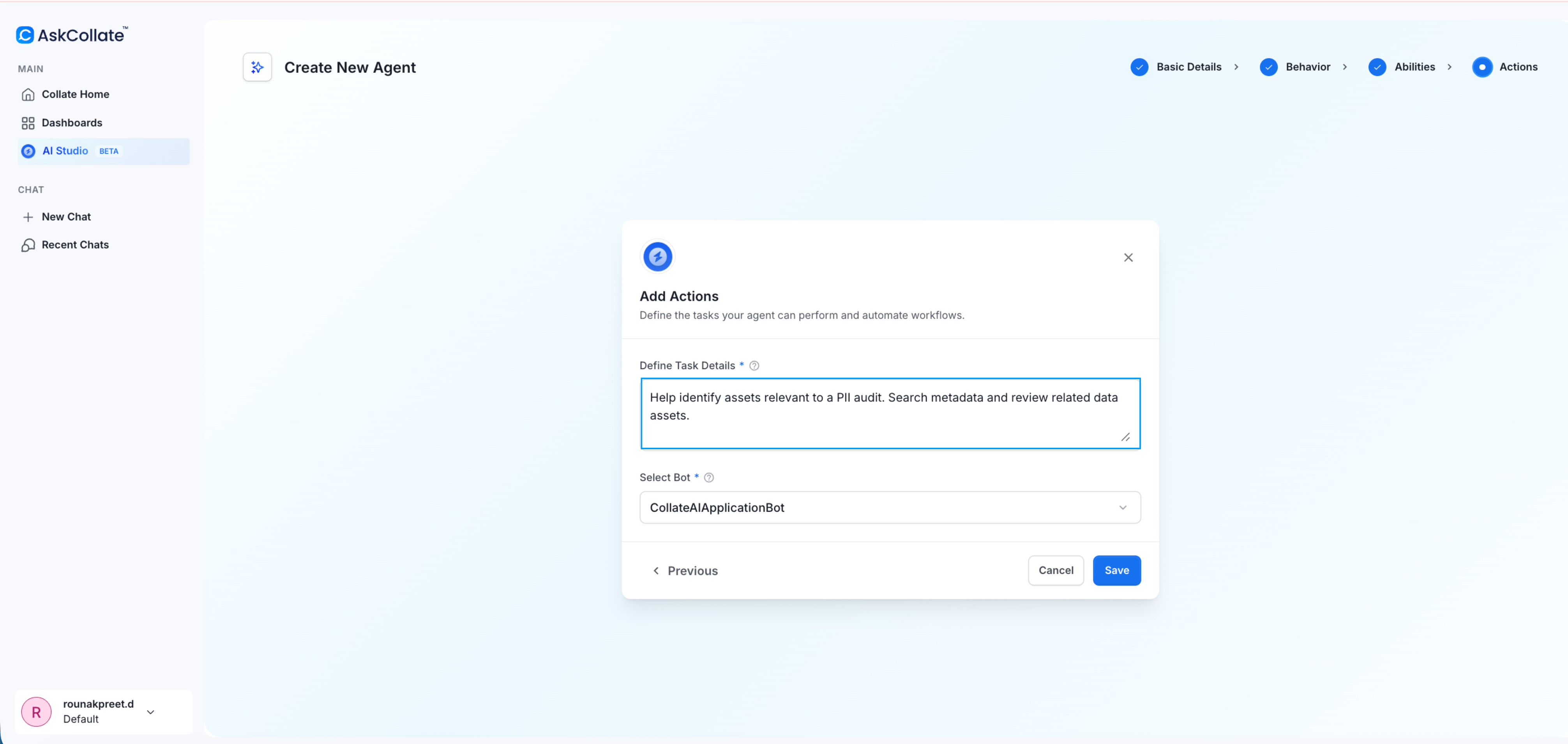 Define agent task prompt
