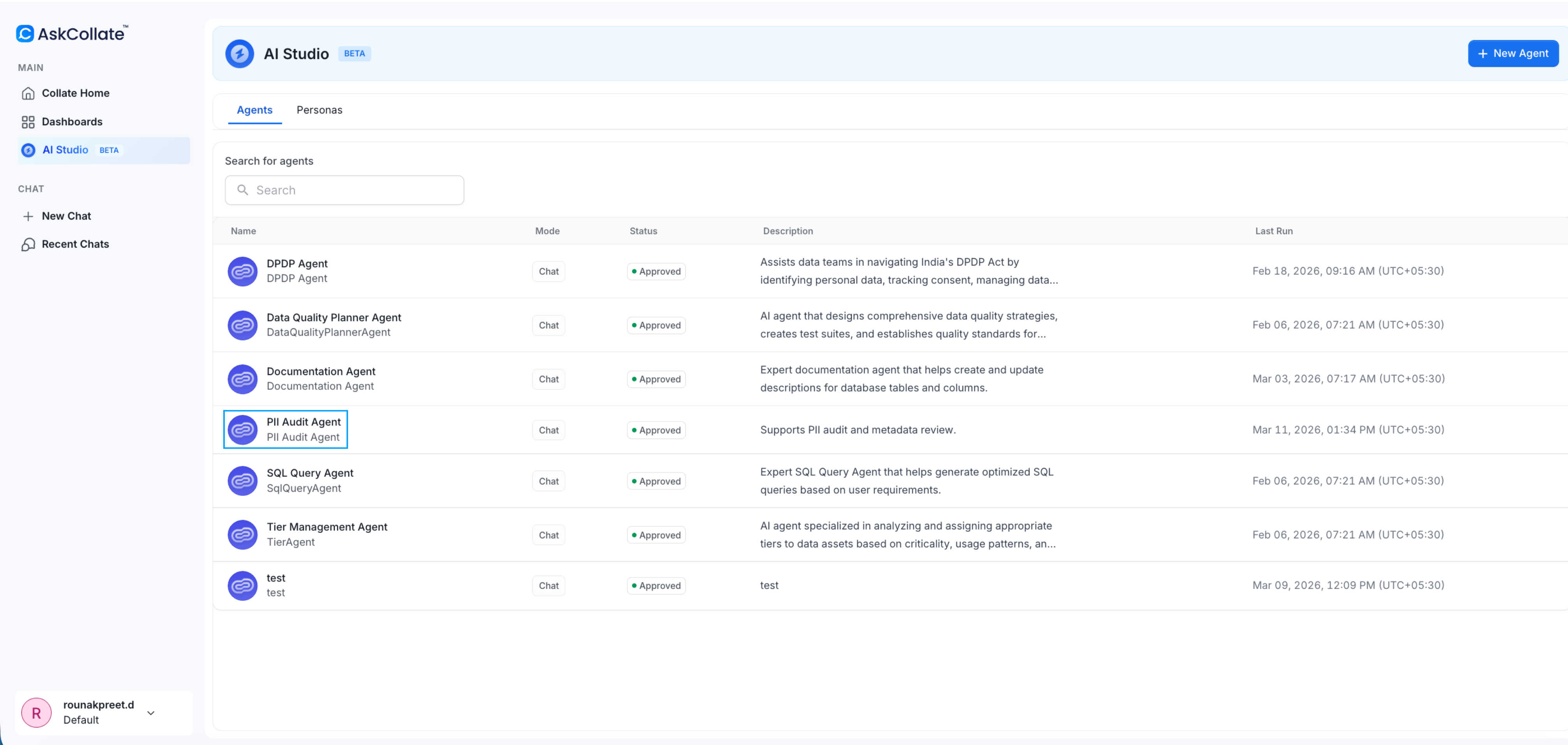Agent created successfully